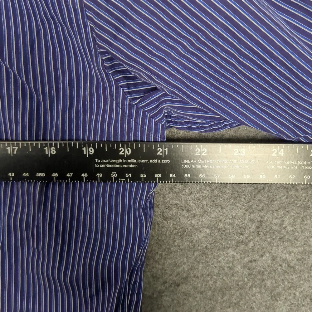 Banana Republic Mens Blue Striped Cotton Dress Shirt Size‎ M 15-15.5